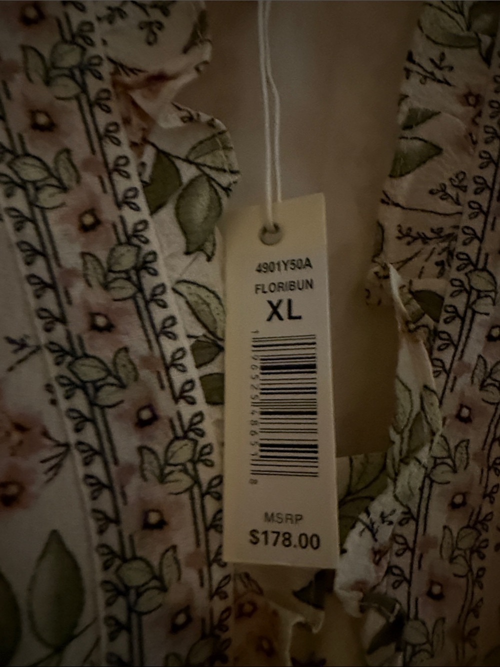 Max Studio Floral Tiered Maxi Dress in Cream and Pink - Picture 2 of 6